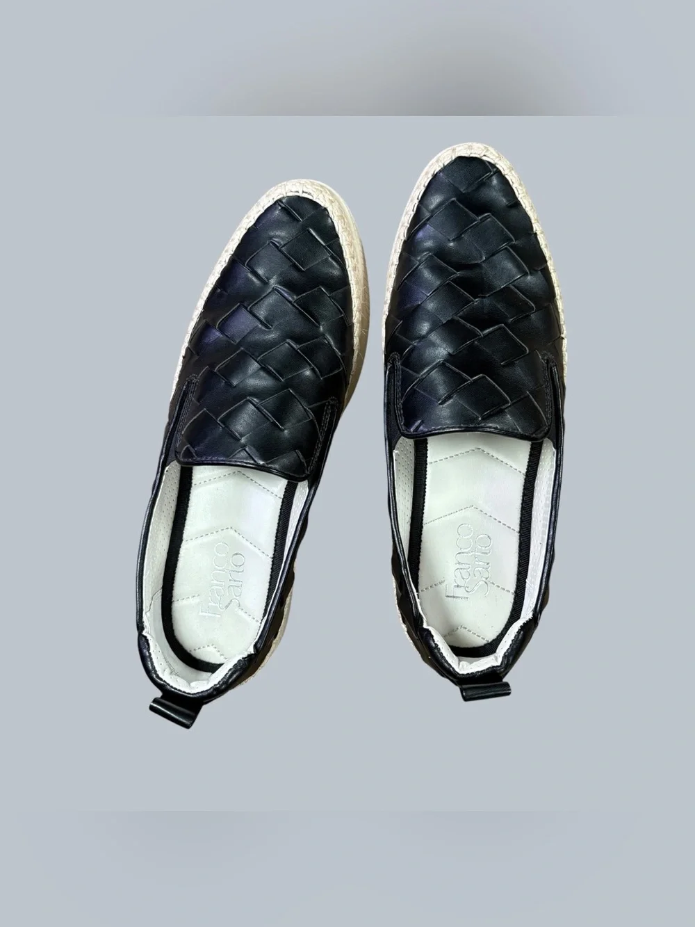 Franco Sarto Woven Black Platform Espadrille Slip On Sneakers Women’s 8M